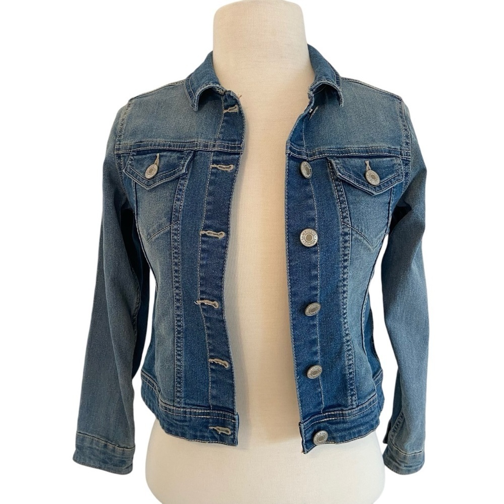Silver jeans Evelyn trucker jacket denim ecofriendly stretchy denim youth medium